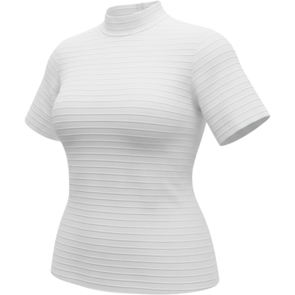 Simply Vera Vera Wang White Ribbed Mock Neck Short Sleeve Top Blouse XL
